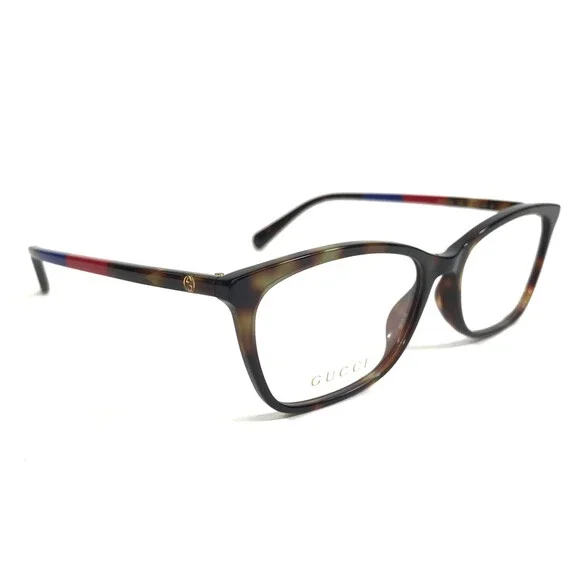 Gucci Eyeglasses Frames GG1930O 004 Tortoise Blue Red Cat Eye Full Rim 55-16-140 - Picture 4 of 12